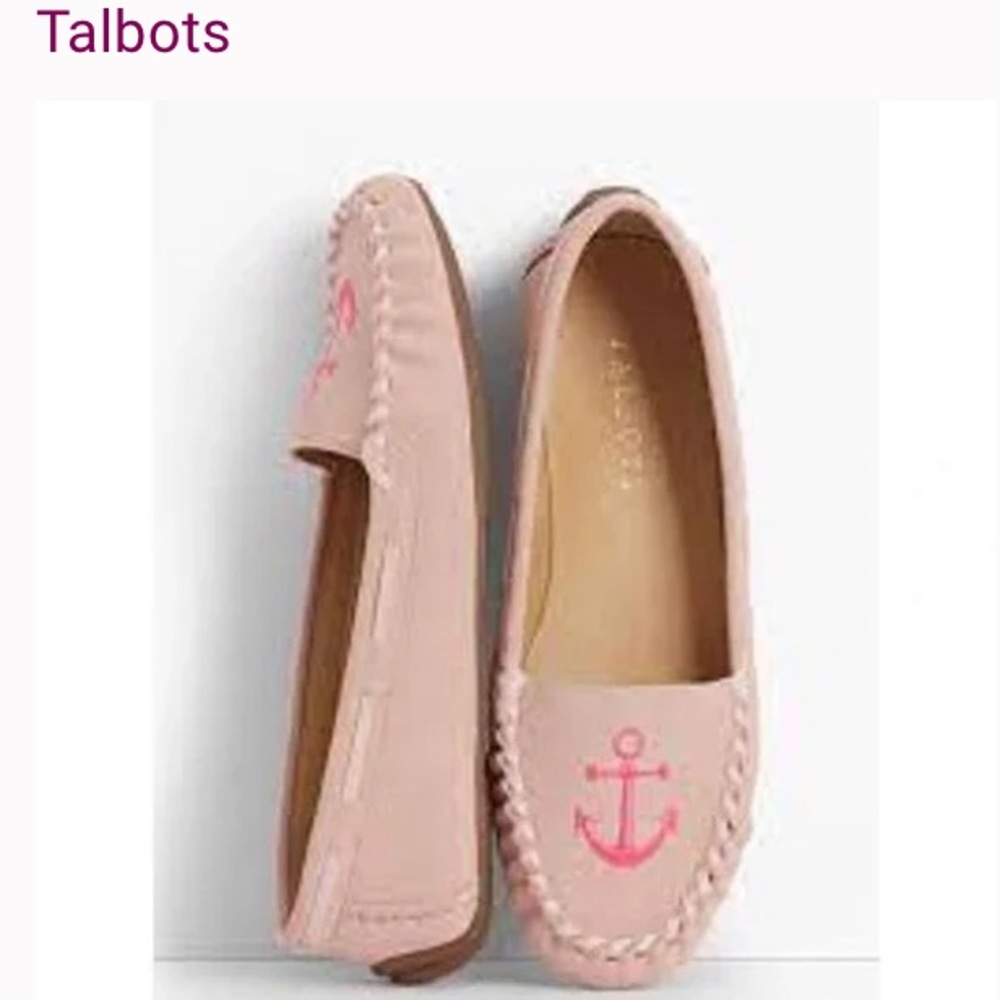 NWOT Talbot’s Mineral Pink Anchor Moccasins, size 7-1/2